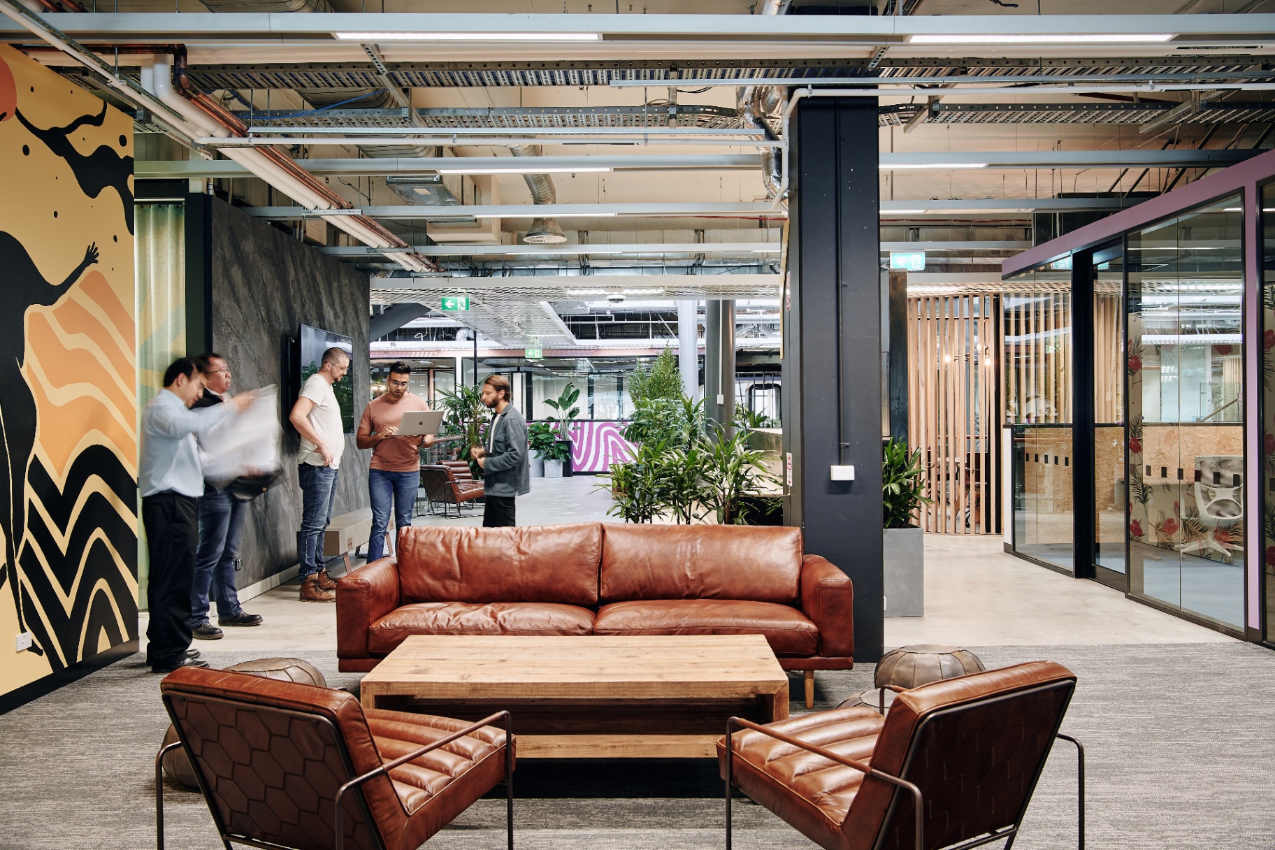 Modern flexible office lounge interior